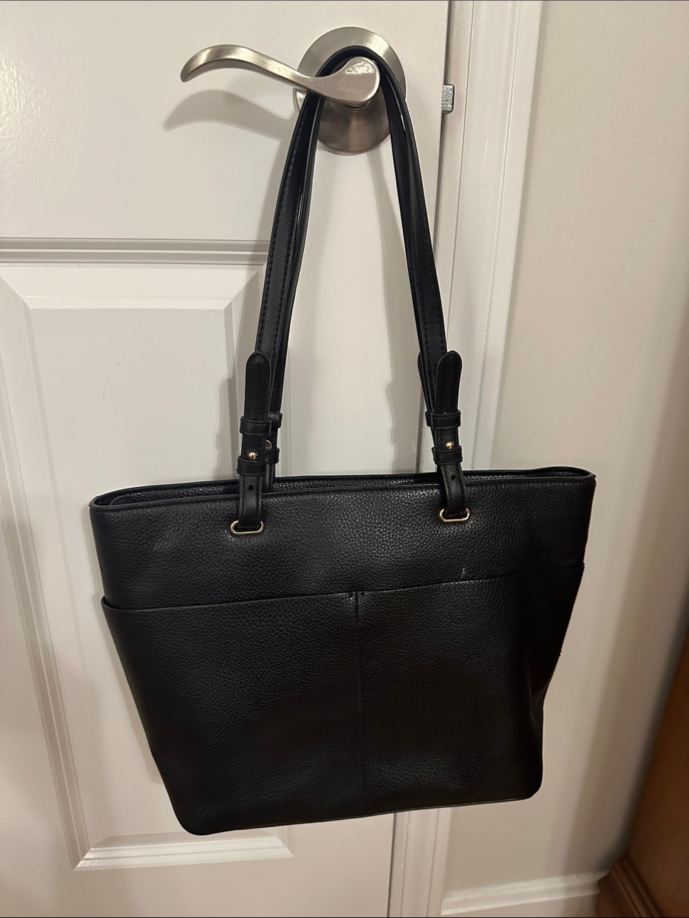 Michael Kors Black Pebbled Leather Double-Pocket Tote - Picture 2 of 5